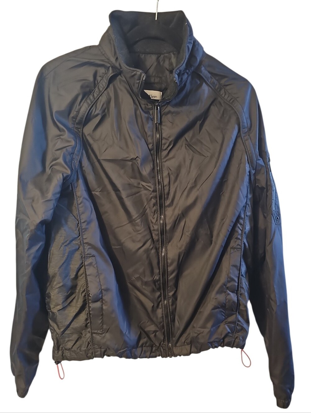 CALVIN KLEIN Black Lightweight Zip-Up Jacket, Women's, Size L